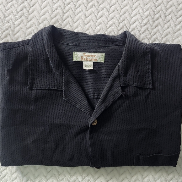 Tommy Bahama Silk Men Black Shirt - Picture 1 of 9